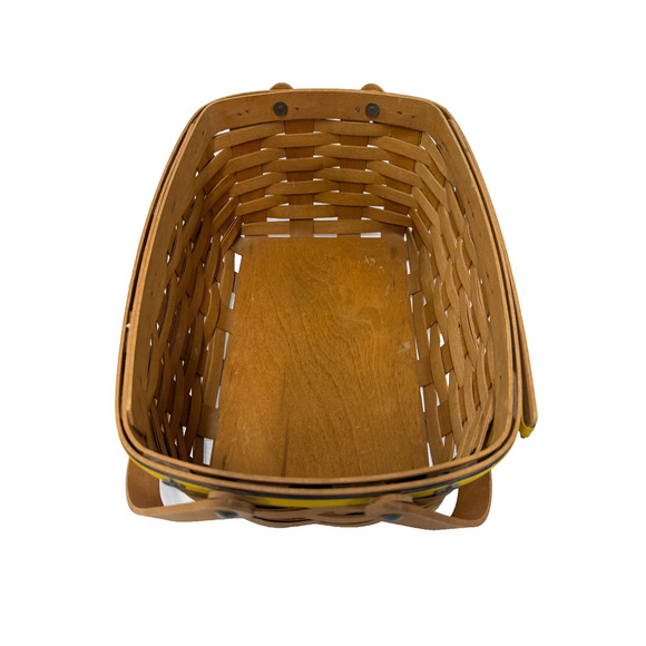 2007 Longaberger Team Spirit Lunch Box Basket Yellow/Navy Blue Cheer Tacks - Picture 2 of 3